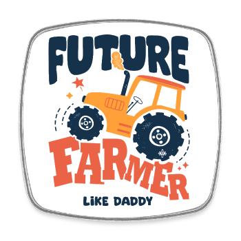 Futur fermier comme papa bébé tracteur - Magnet carré - blanc - Devant