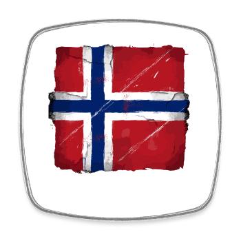 Norwegen Flagge Skandinavien Norwegen Fan - Viereckiger Kühlschrankmagnet - Weiß - Vorne