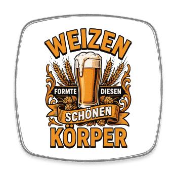 Weizen Formte Diesen Schönen Körper - Viereckiger Kühlschrankmagnet - Weiß - Vorne