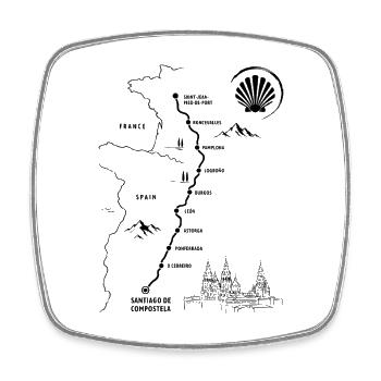 Pilgern Jakobsweg | Camino | Frankreich Spanien - Viereckiger Kühlschrankmagnet - Weiß - Vorne