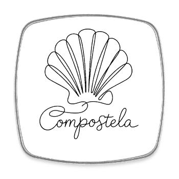 Compostela | Jakobsmuschel, Pilger, Santiago - Viereckiger Kühlschrankmagnet - Weiß - Vorne