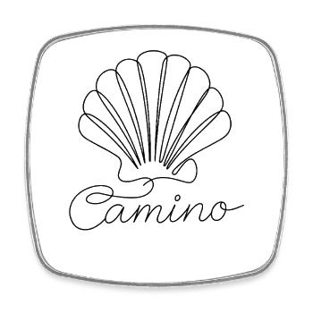 Camino | Jakobsmuschel, Pilger, Santiago - Viereckiger Kühlschrankmagnet - Weiß - Vorne