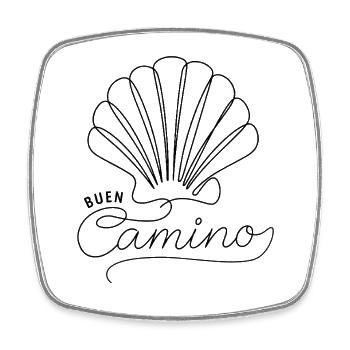 Buen Camino | Jakobsmuschel, Pilger, Santiago - Viereckiger Kühlschrankmagnet - Weiß - Vorne