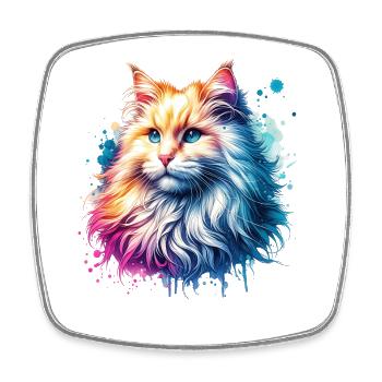Motif du chat angora turc - Magnet carré - blanc - Devant