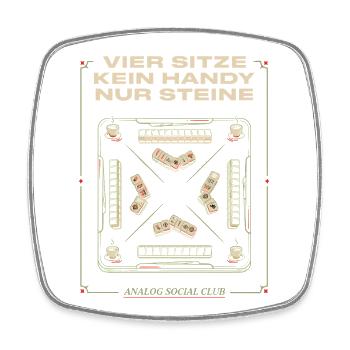 Vier Bits Kein Handy Nur Steine - Viereckiger Kühlschrankmagnet - Weiß - Vorne