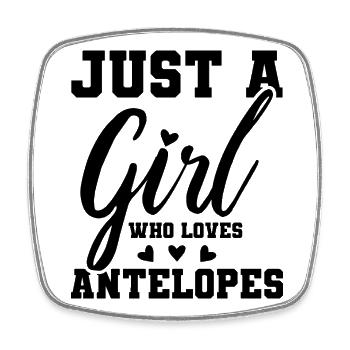 Just A Girl Who Loves Antelopes - Square fridge magnet - white - Front