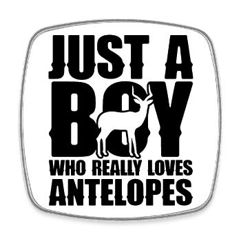 Antilope Silhouette Lustiger Spruch - Viereckiger Kühlschrankmagnet - Weiß - Vorne
