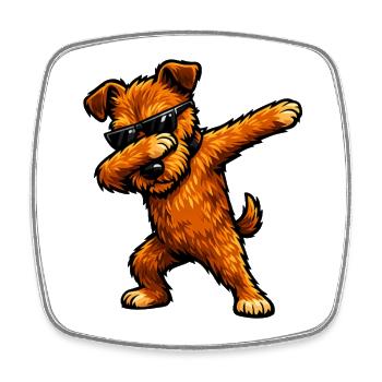 Dabbing Irish Terrier in Comic Style - Square fridge magnet - white - Front