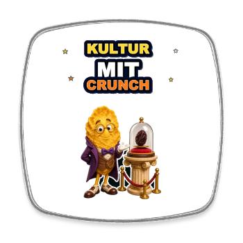 Müsli Museum Kultur Mit Crunch Lustiger Spruch - Viereckiger Kühlschrankmagnet - Weiß - Vorne