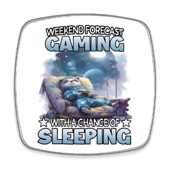 Weekend Forecast Gaming Panda - Square fridge magnet - white - Front