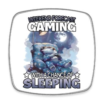 Gaming Weekend Sleep Probability - Square fridge magnet - white - Front