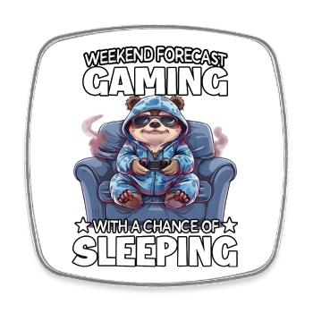 Weekend gaming: Sleep probability - Square fridge magnet - white - Front