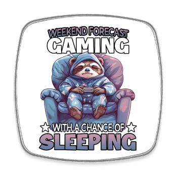 Weekend Gaming: Slumbering Sloth - Square fridge magnet - white - Front