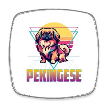 Pekingese - Peke Dog Mom Dad Lap Dog Lion Dog - Square fridge magnet - white - Front