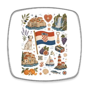 Croatia | Adriatic, Islands & Joie de vivre - Square fridge magnet - white - Front