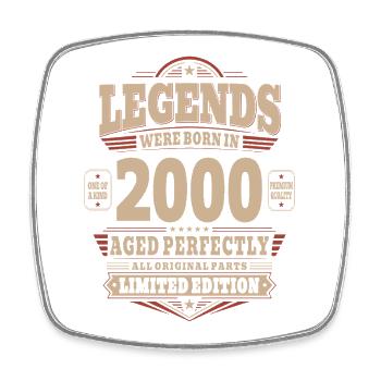 26th Birthday Gift Husband 2000 Vintage Retro - Square fridge magnet - white - Front