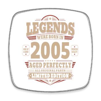21st Birthday Gift Husband 2005 Vintage Retro - Square fridge magnet - white - Front