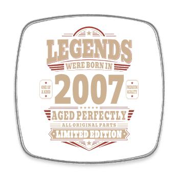 19th Birthday Gift Husband 2007 Vintage Retro - Square fridge magnet - white - Front