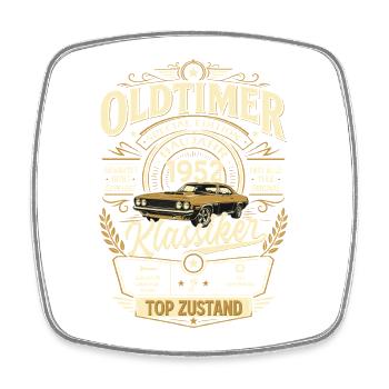 74. Geburtstag Geschenk Mann Vintage Oldtimer 1952 - Viereckiger Kühlschrankmagnet - Weiß - Vorne