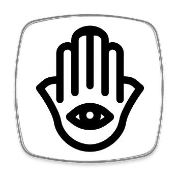 hand of Fatma Hamsa - Square fridge magnet - white - Front