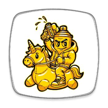 Graffiti Unicorn Humor - Square fridge magnet - white - Front