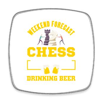 Chess Chess Player Chessboard - Square fridge magnet - white - Front