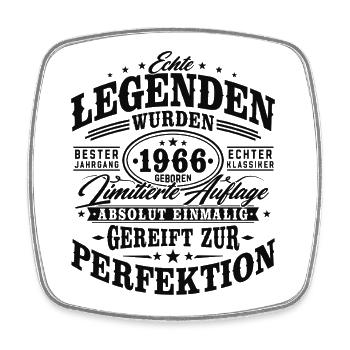 1966 Jahrgang geboren Geburtstag Vintage Geschenk - Viereckiger Kühlschrankmagnet - Weiß - Vorne