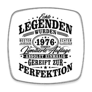 1976 Jahrgang geboren Geburtstag Vintage Geschenk - Viereckiger Kühlschrankmagnet - Weiß - Vorne