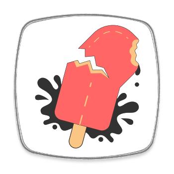 Playful Summer Bite – Minimalist Popsicle Design - Square fridge magnet - white - Front