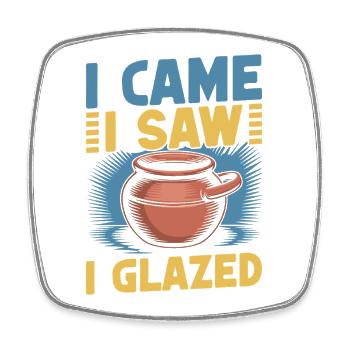 Gifts For Pottery Makers Came Saw Glazed Pottery - Square fridge magnet - white - Front