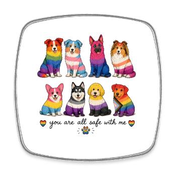 Pride Herding Dogs | You Are All Safe With Me - Viereckiger Kühlschrankmagnet - Weiß - Vorne