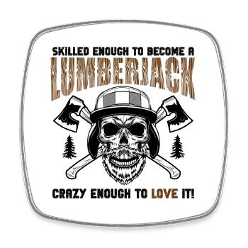 Lumberjack Skull Axes - Square fridge magnet - white - Front