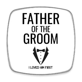Father Groom Tuxedo - Square fridge magnet - white - Front