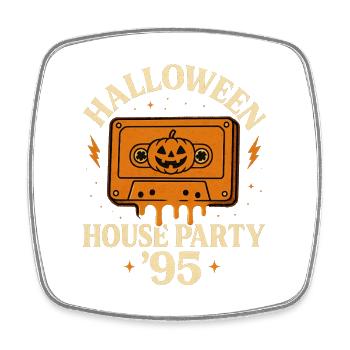 Retro Halloween Tape - Square fridge magnet - white - Front