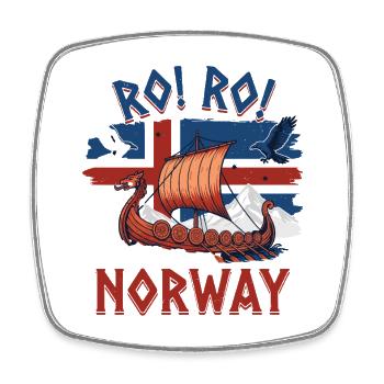 Vikingrausch Norway Sailing Ship - Square fridge magnet - white - Front