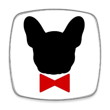 Boubou Bow Tie - 001 - Square fridge magnet - white - Front