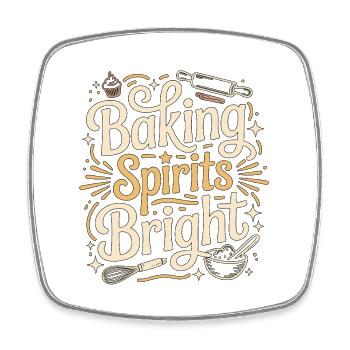 Chef de restaurant Baking Spirits Bright Chef - Magnet carré - blanc - Devant