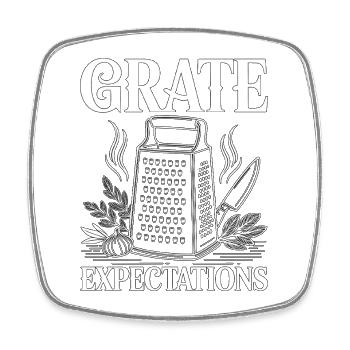 Chef de restaurant Attentes Créations Arts culinaires - Magnet carré - blanc - Devant
