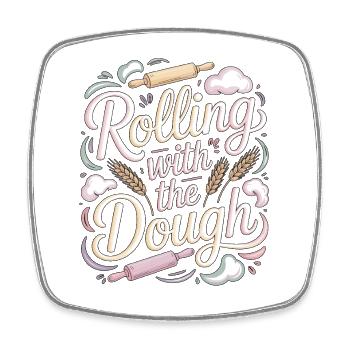 Restaurant Chef Rolling With The Culinary Arts - Square fridge magnet - white - Front