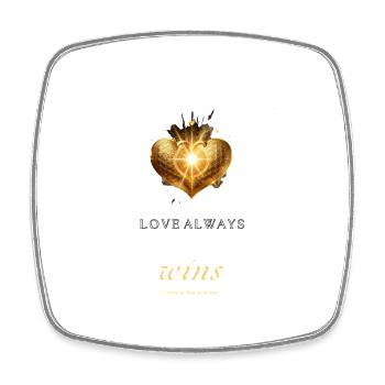 LOVE_ALWAYS_WINS_-_Love_Series - Square fridge magnet - white - Front