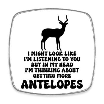 Humour de l’adage des animaux antilopes - Magnet carré - blanc - Devant