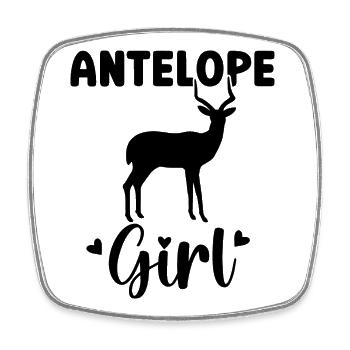 Antelope Safari Silhouette - Square fridge magnet - white - Front