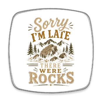 Rock Collector Rock Geology Fan - Square fridge magnet - white - Front