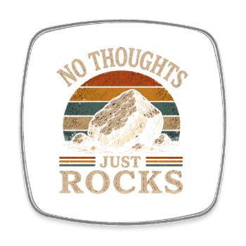 Geology Fan Rocks Collecting Rocks - Square fridge magnet - white - Front
