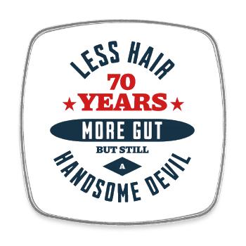 70th Birthday Devil - Square fridge magnet - white - Front