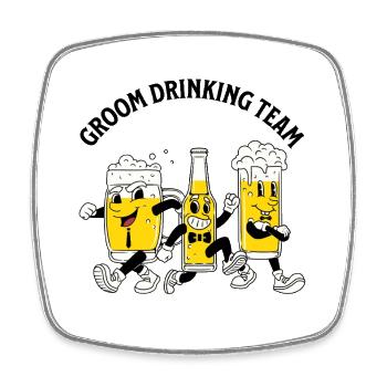Groom Drinking Team - Square fridge magnet - white - Front