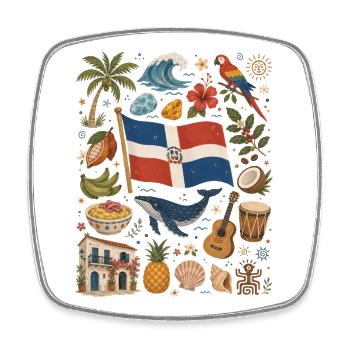 Dominican Republic | Caribbean & Rhythm - Square fridge magnet - white - Front
