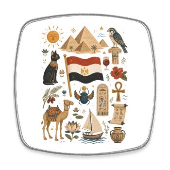 Ägypten | Pyramiden, Nil & Antike - Square fridge magnet - white - Front
