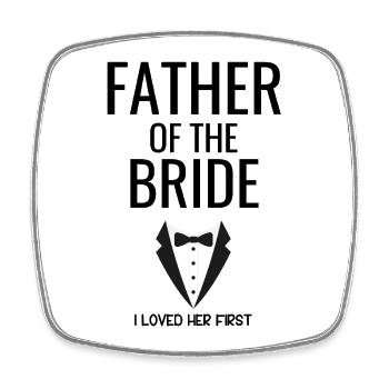Father Bride Tuxedo - Square fridge magnet - white - Front