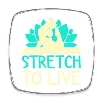 Yoga Stretch To Live Funny Yoga - Square fridge magnet - white - Front